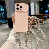 Braided Crossbody Lanyard Silicone case for iPhone