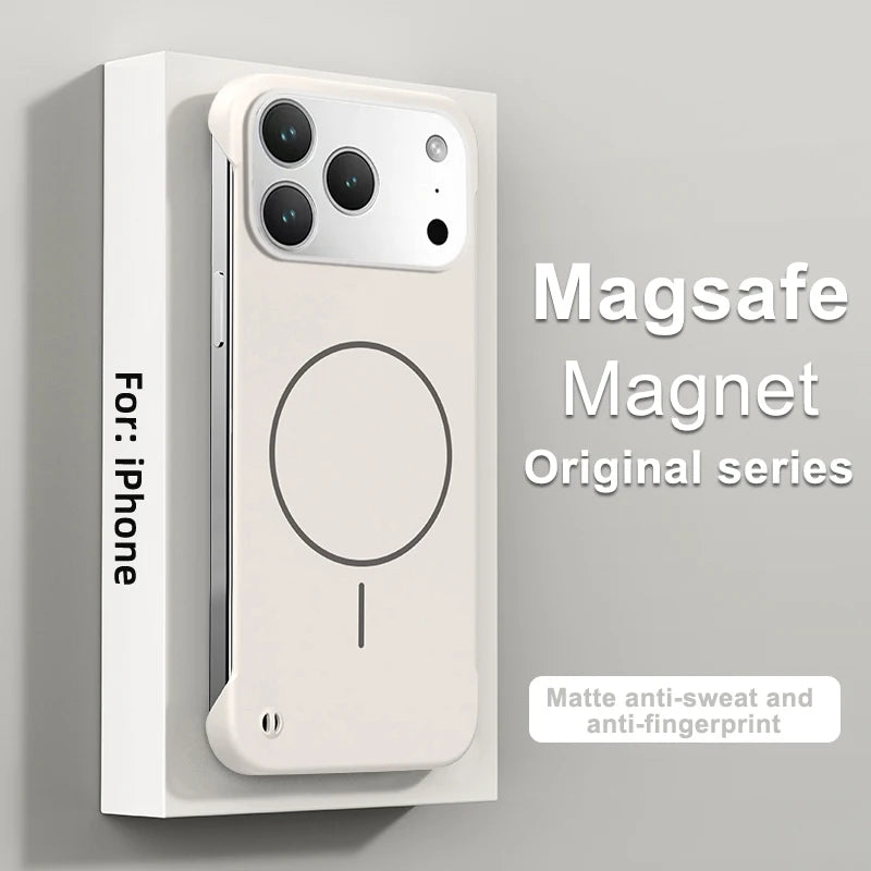 Frameless Solid Color Magnetic Magsafe PC Case for iPhone