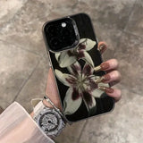 Oil Painting Lily Flower Retro Pattern iPhone Case