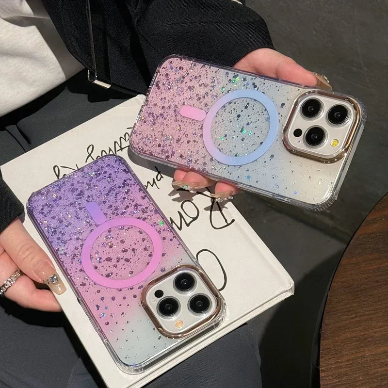 Luxury Gradient Glitter Magnetic Case for iPhone