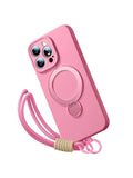 Magsafe Magnetic Liquid Bracket Lanyard  360° Rotation Wrist Strap Case for iPhone