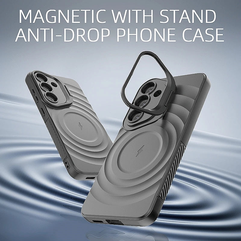 Magnetic Wireless Charging Shockproof Stand  Case for Samsung