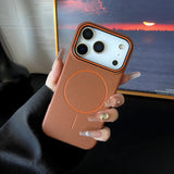 Leather Texture Magnetic Magsafe Shockproof Case For iPhone