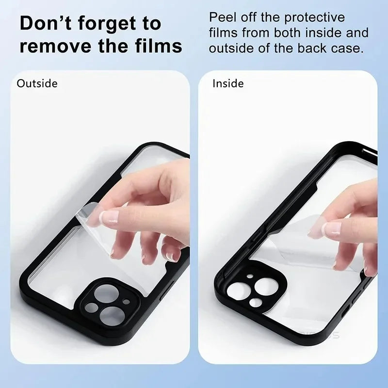 Clear Screen Protector Transparent Case For iPhone