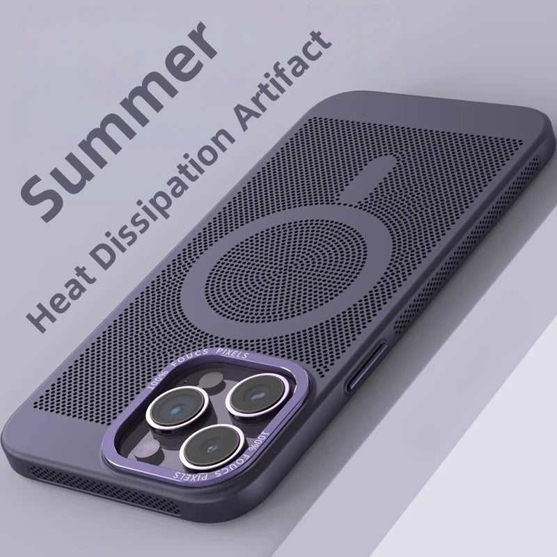 Cooling Mesh Heat Dissipation Magnetic Case for iPhone