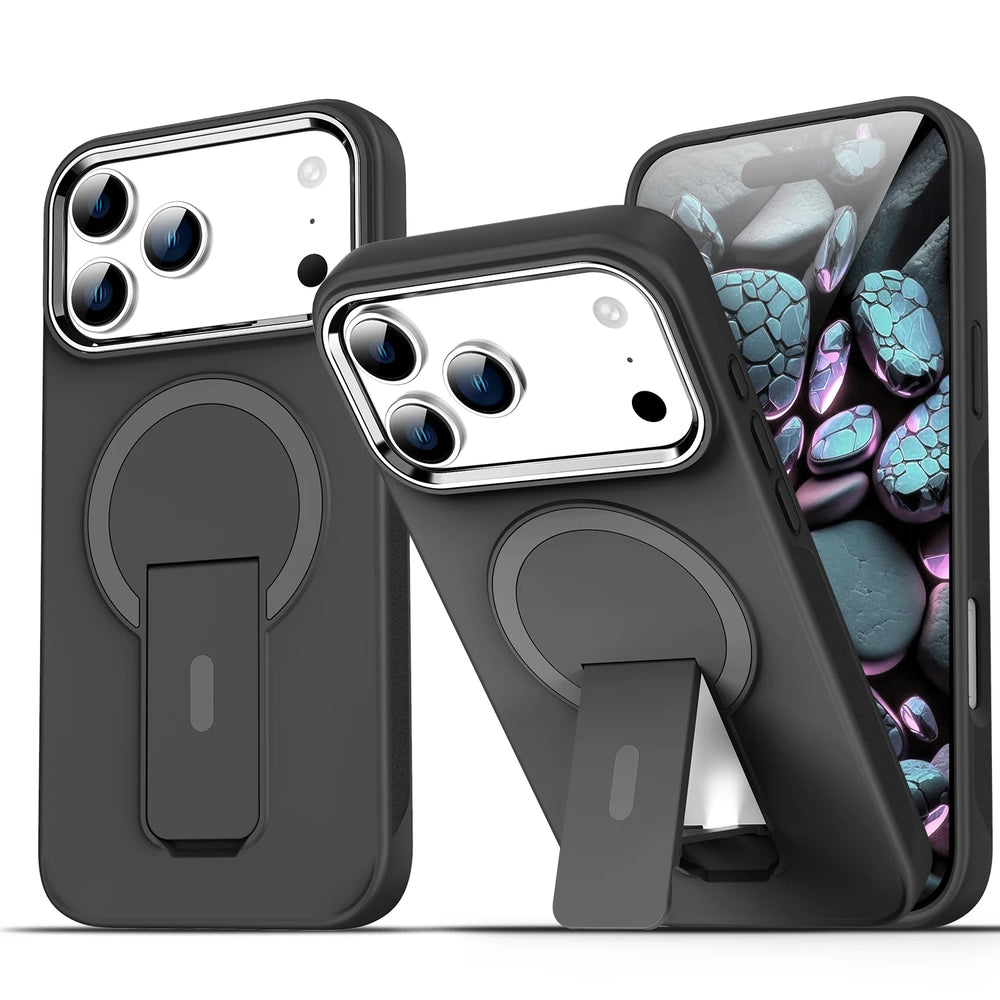 Folding Stand Matte Magnetic  Magsafe Case for iPhone