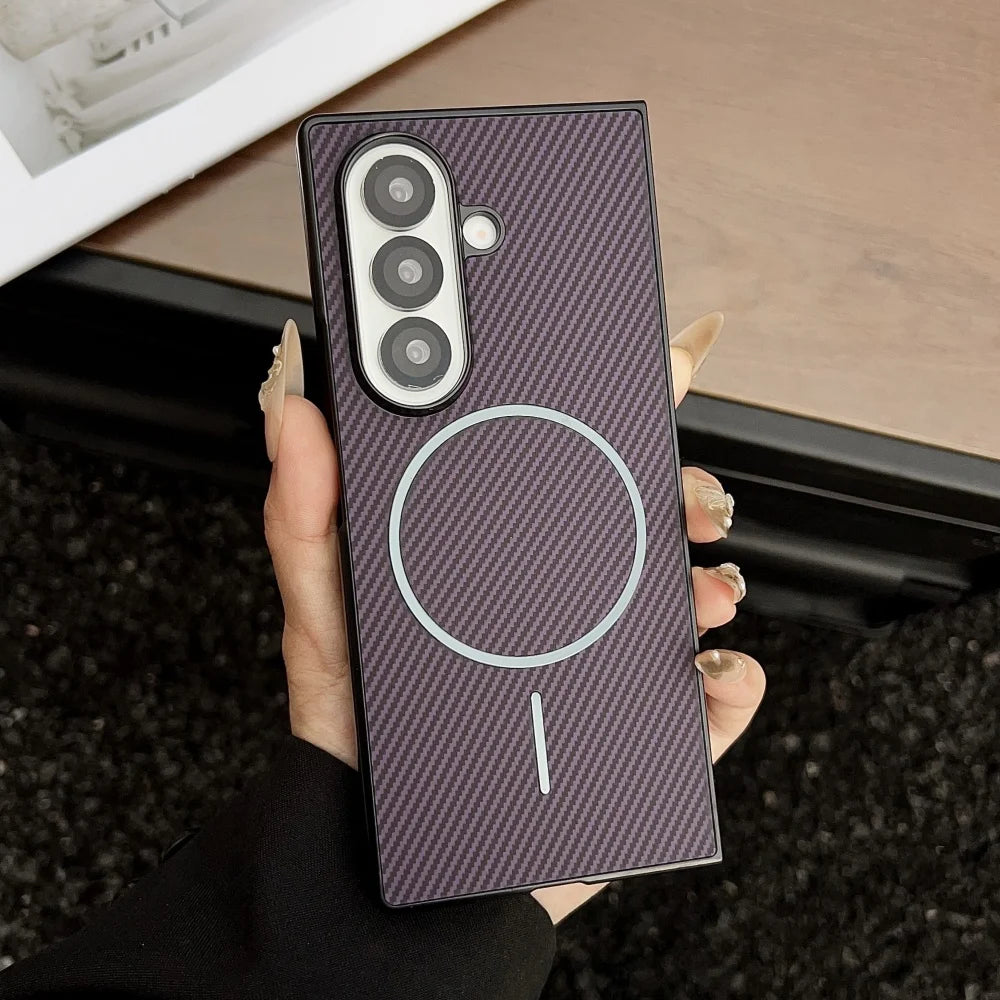 Ultra Thin Carbon Fiber Magnetic Shockproof Protection Case For Samsung
