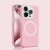 Solid Color Jelly Magnetic Liquid Silicone Phone Case For iPhone