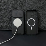 Luxury Slide Camera For MagSafe Magnetic Armor Case For iPhone