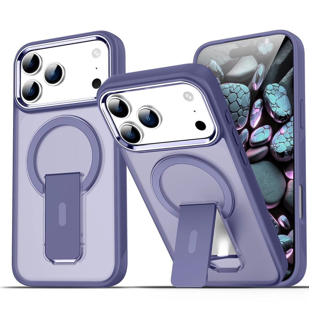 Folding Stand Matte Magnetic  Magsafe Case for iPhone