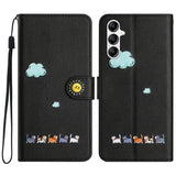 Kawaii Cat Funda Leather Wallet Flip Case For  Samsung