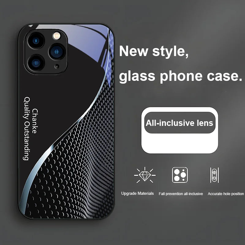 Chanke Black tempered glass Case for iPhone