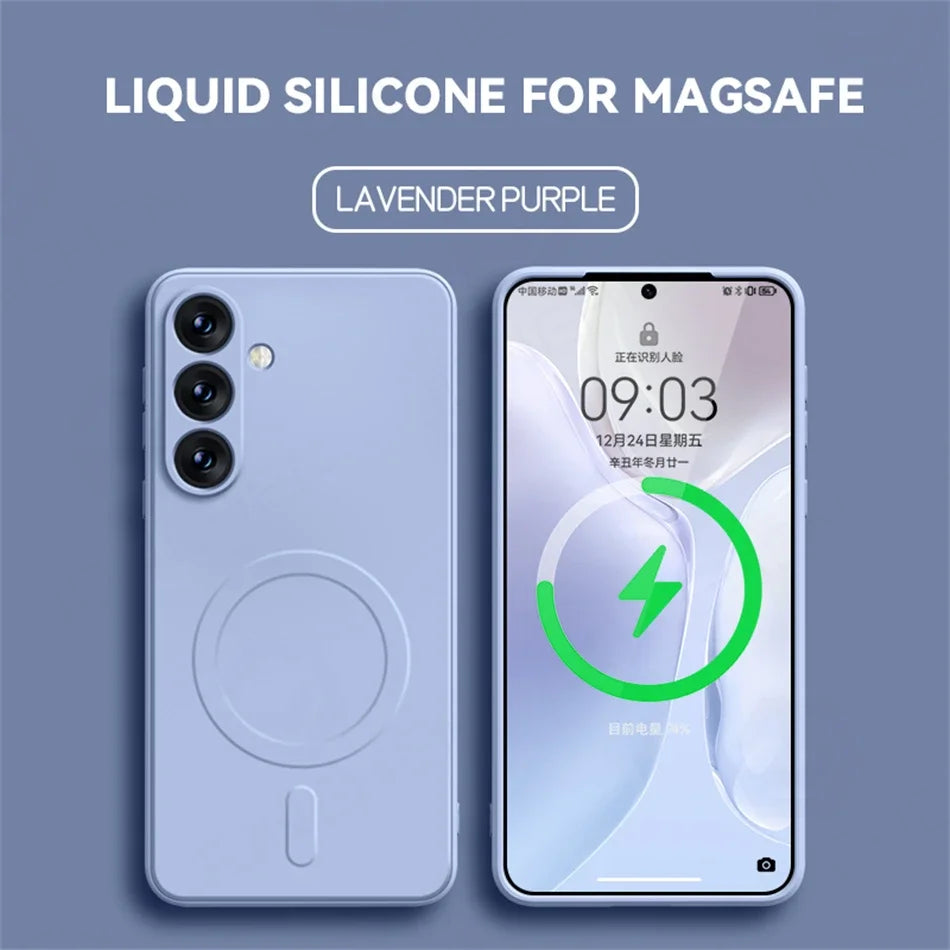 Liquid Silicone Magnetic Wireless Shockproof Case For Samsung