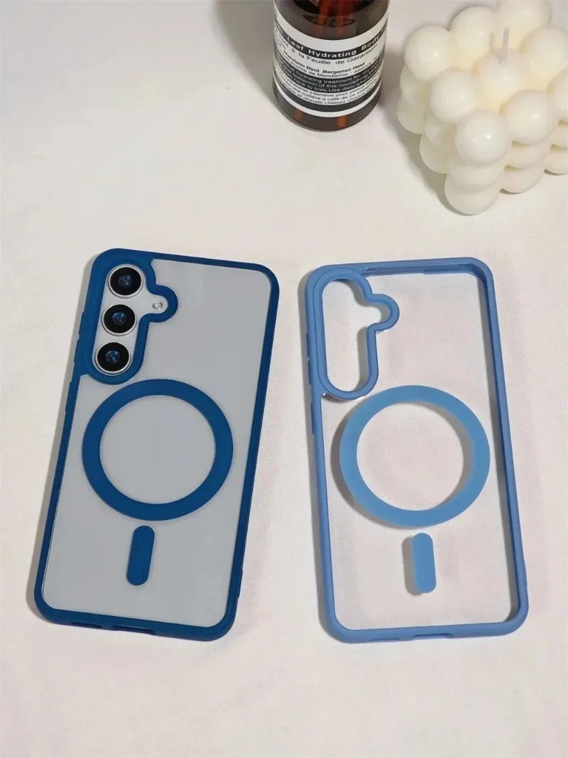 Frosted Magnetic Magsafe Wireless Charger Case For Samsung