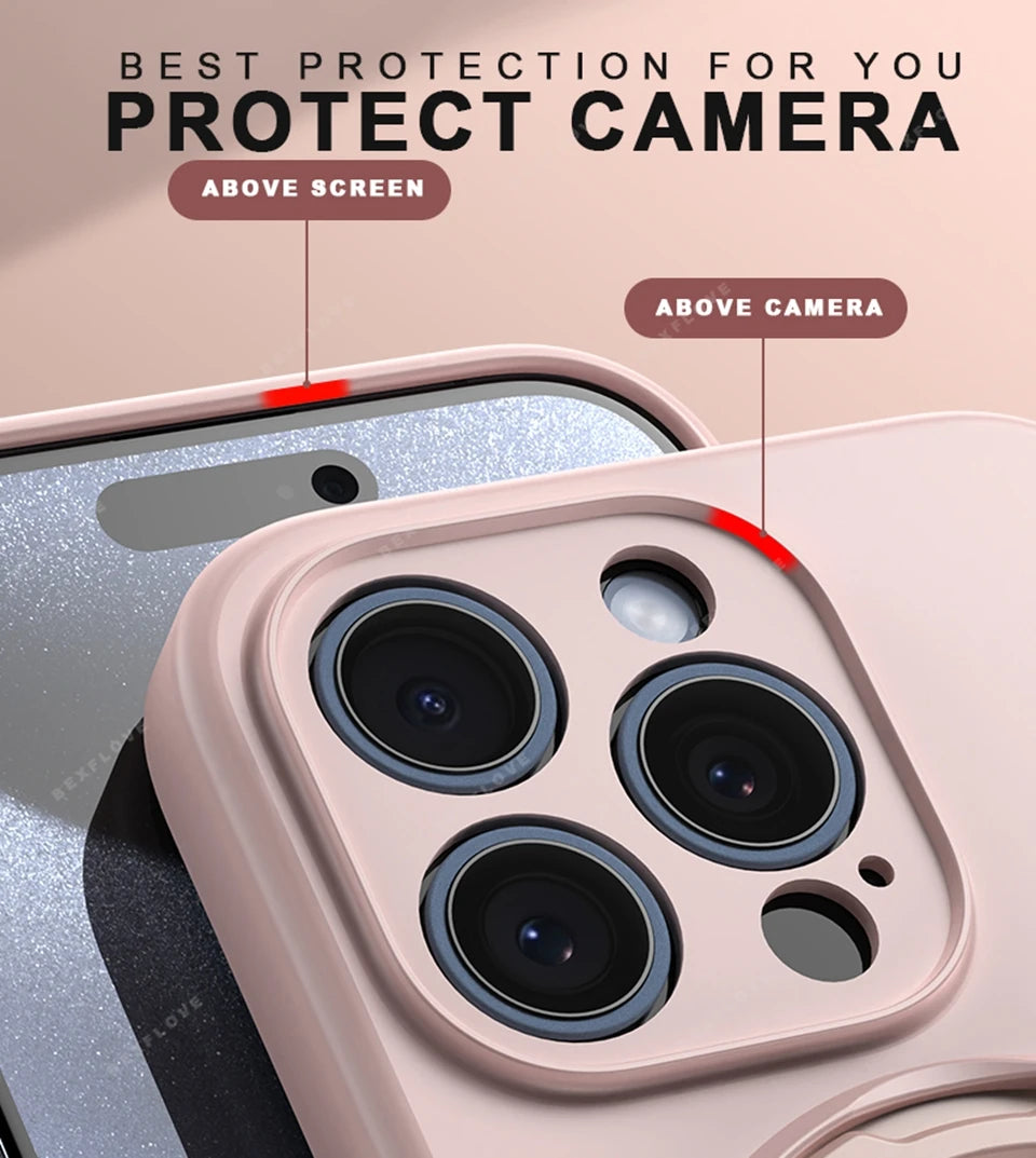 Liduid Silicone Magnetic Stand Case For iPhone