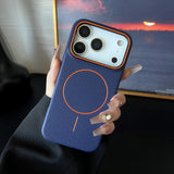 Leather Texture Magnetic Magsafe Shockproof Case For iPhone