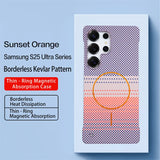 Carbon Fiber Magsafe Wireless Charge Frameless Case for Samsung