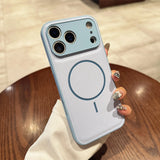 Magsafe Candy Color Texture Leather Magnetic Case for iPhone