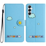 Kawaii Cat Funda Leather Wallet Flip Case For  Samsung