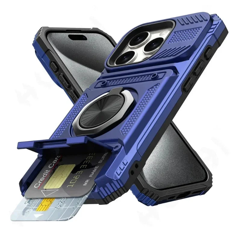 Military quality  Magnetic Rotated Ring Kickstand Case For iPhone