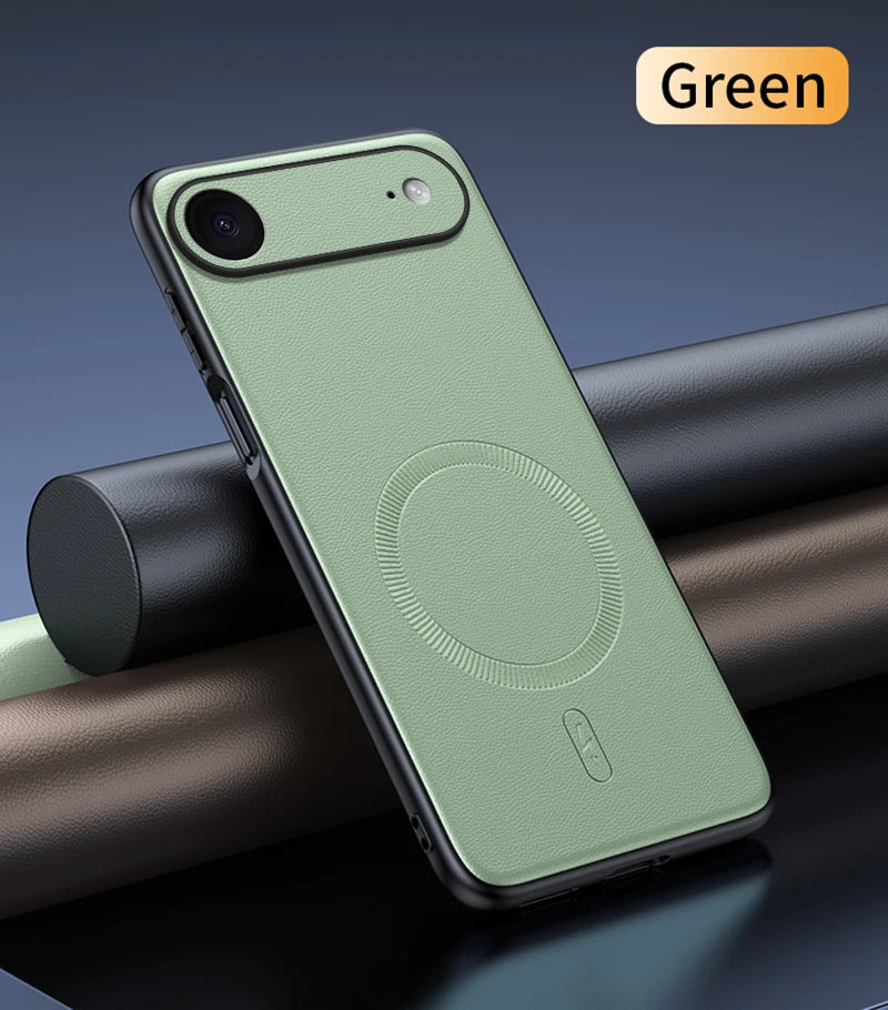 Magnetic Leather Shield Anti-Fingerprint Non-Slip Case For iPhone