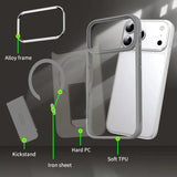 Folding Stand Matte Magnetic  Magsafe Case for iPhone