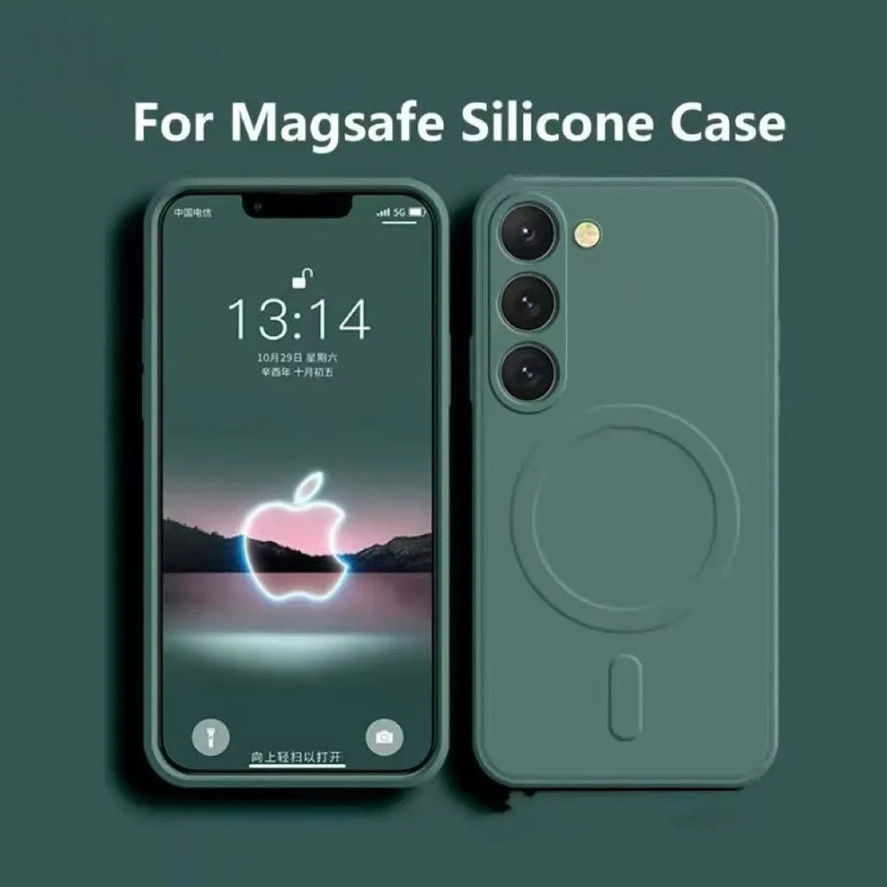 Liquid Silicone Magnetic Wireless Shockproof Case For Samsung