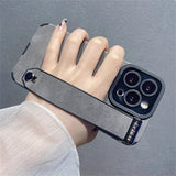 Suede Fur Leather Wrist Strap Holder Shockproof Case for iPhone