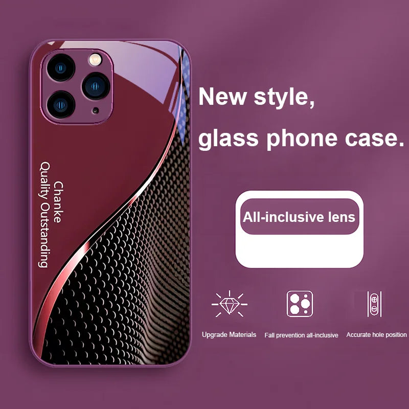 Chanke Black tempered glass Case for iPhone