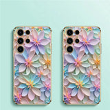 Soft Silicone Shockproof Flower Pattern Plating Phone Case for Samsung
