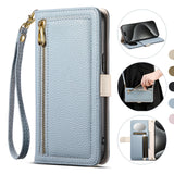 Crossbody Zipper Wallet Card Holder with a mirror Case for Samsung