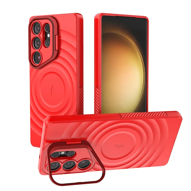 Magnetic Wireless Charging Shockproof Stand  Case for Samsung