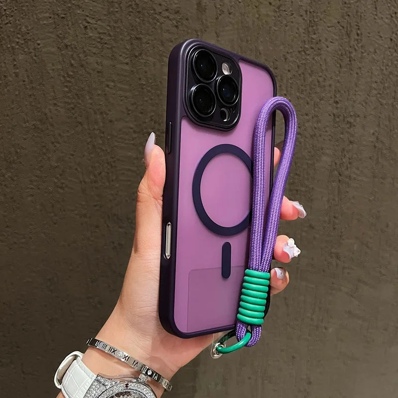 Magsafe Magnetic Hand Wrist Strap Lanyard Shockproof Case for iPhone