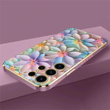Soft Silicone Shockproof Flower Pattern Plating Phone Case for Samsung