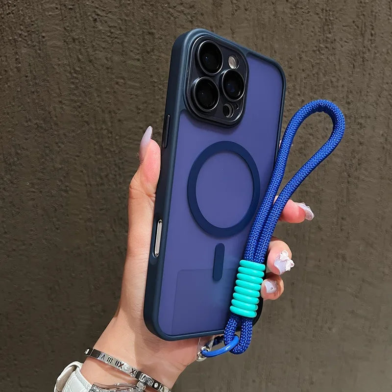 Magsafe Magnetic Hand Wrist Strap Lanyard Shockproof Case for iPhone