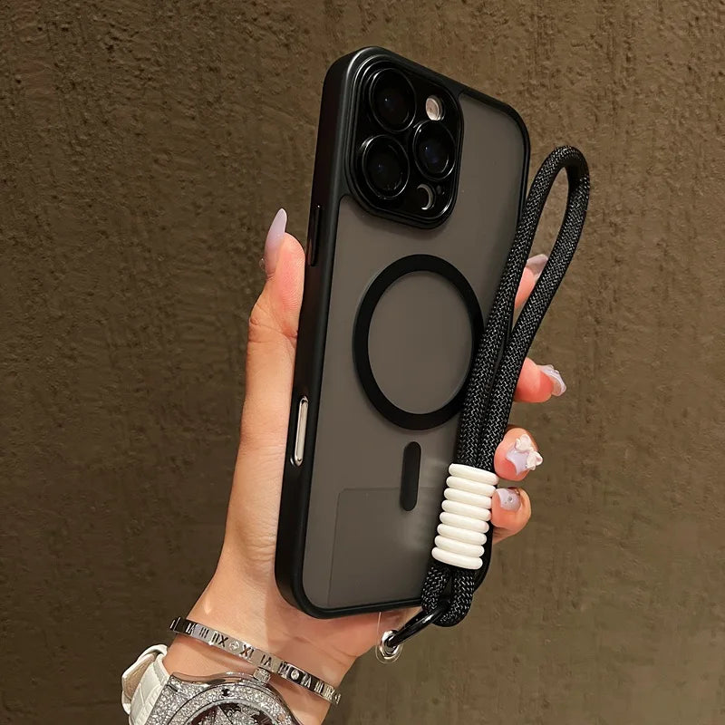 Magsafe Magnetic Hand Wrist Strap Lanyard Shockproof Case for iPhone