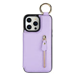 Zipper Wallet Card Holder Double Buckle Phone Bag Ring Case for iPhone