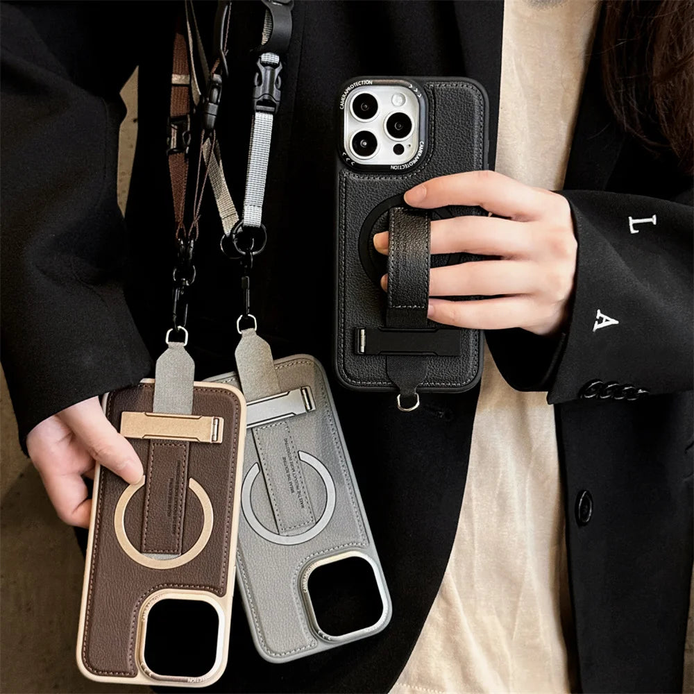Holder Magnetic Leather Protective case for iPhone