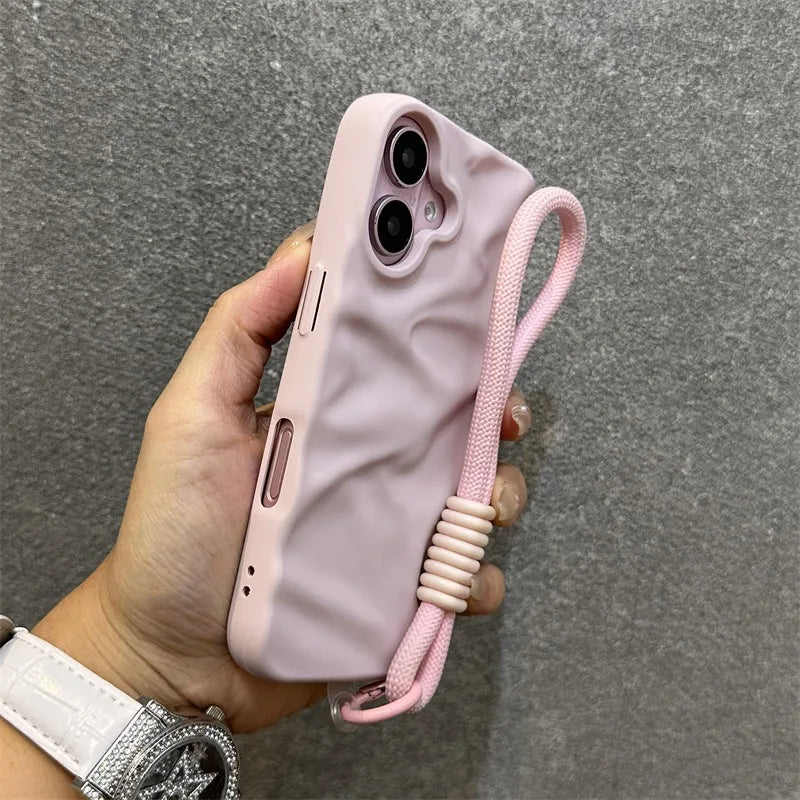 Lanyard Candy Color Ripple Soft Silicone case for iPhone