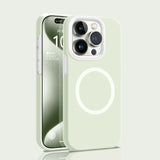 Solid Color Jelly Magnetic Liquid Silicone Phone Case For iPhone