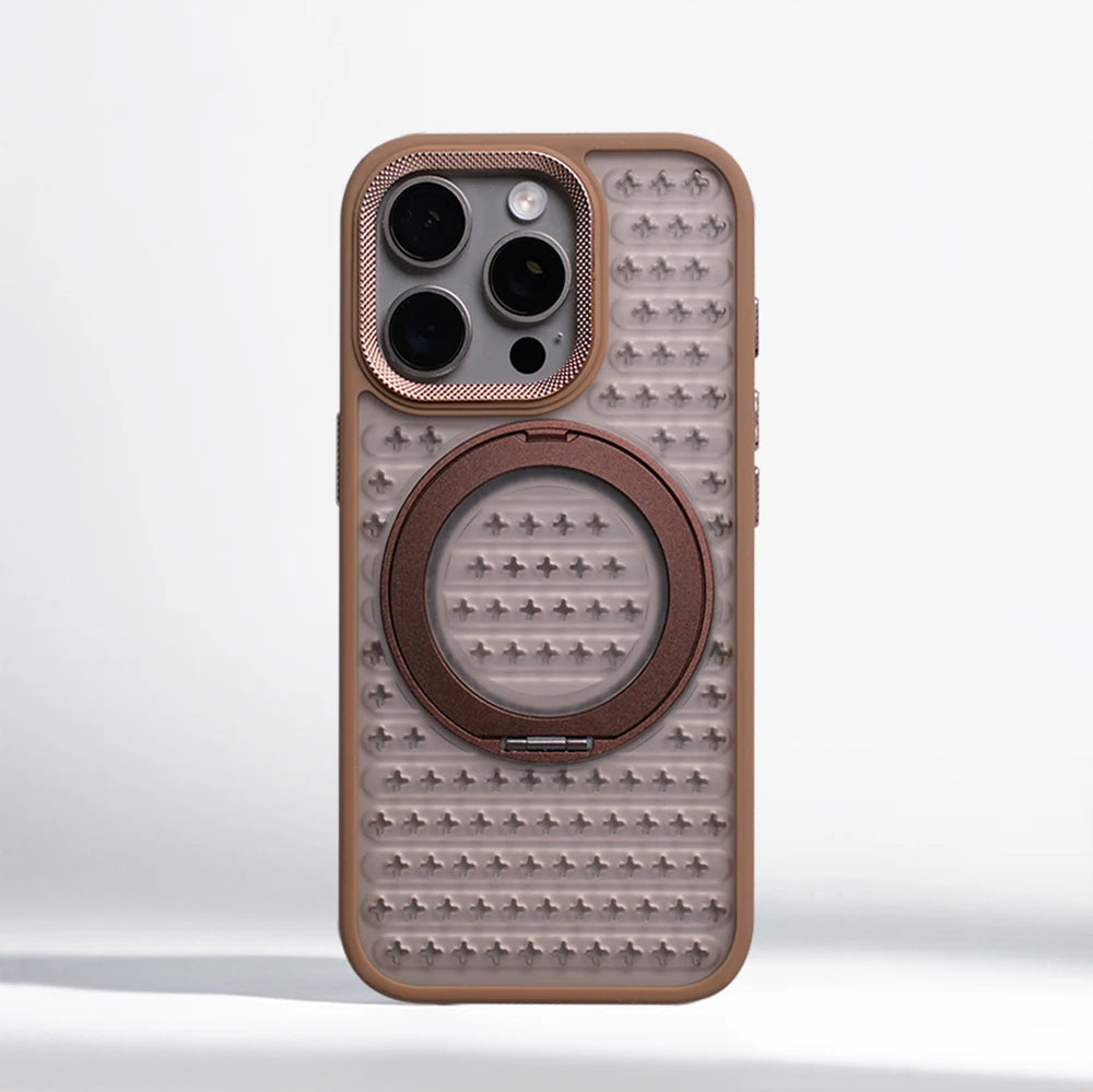 Magsafe 360° Rotating Ring Bracket Heat Dissipation Case for iPhone