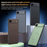Magnetic Leather Shield Anti-Fingerprint Non-Slip Case For iPhone