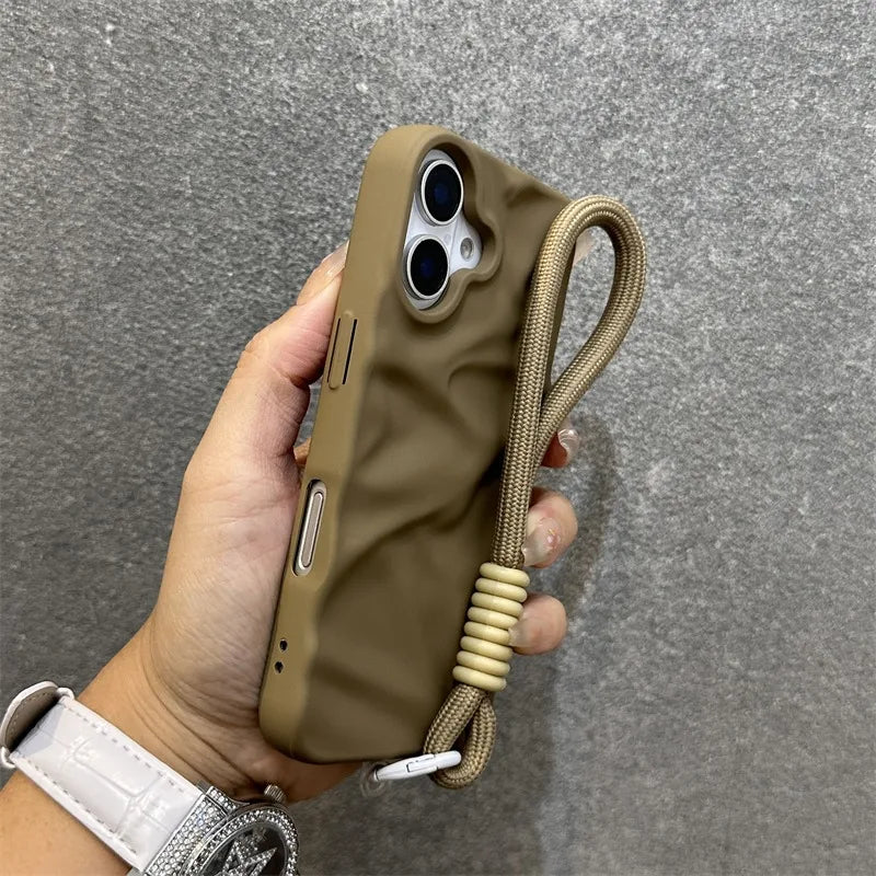 Lanyard Candy Color Ripple Soft Silicone case for iPhone