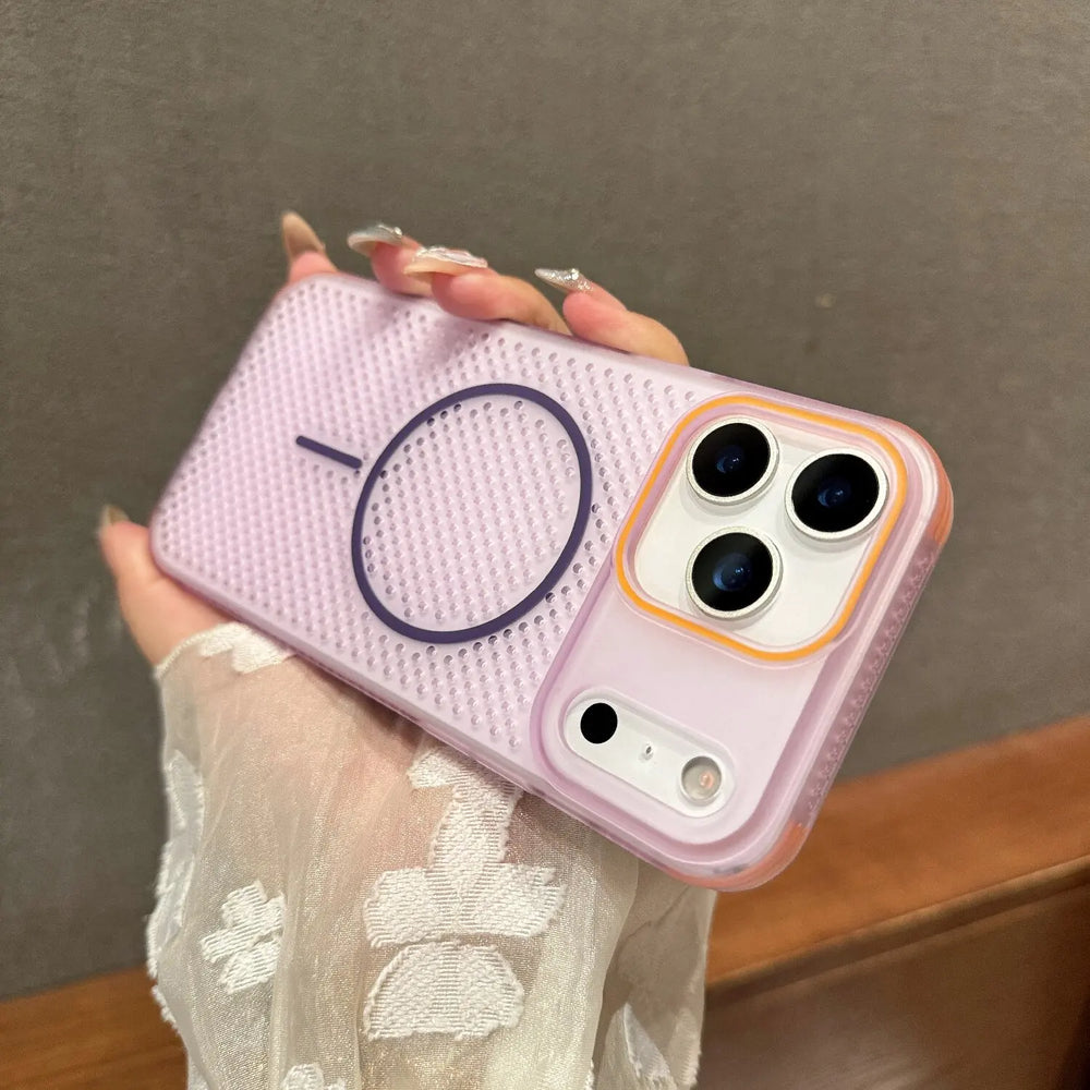 Mesh Breathable Magnetic Lens Heat Dissipation  Case for iPhone