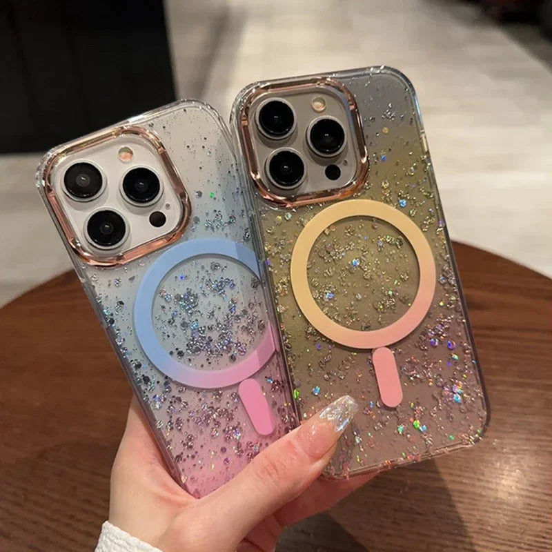 Luxury Gradient Glitter Magnetic Case for iPhone