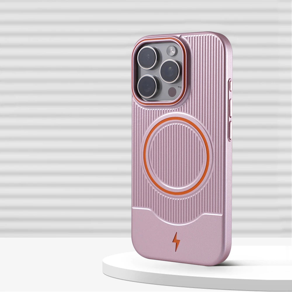 Magnetic For Magsafe Wireless Charging  Metallic Paint Color Case for iPhone