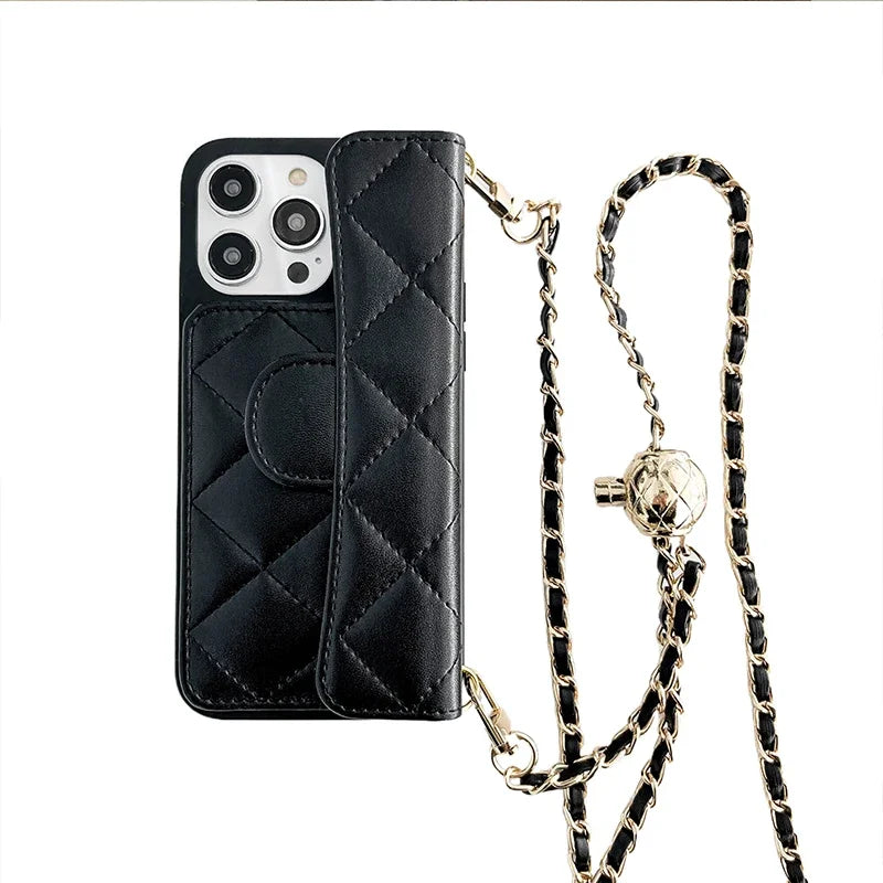 Crossbody  Lanyard Phone Case for Wallet Card Slot Holder Leather Cover