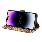 Wallet Design Leopard Pattern Leather Case for iPhone