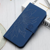 Wallet Flip Sunflower Leather Back Case for iPhone