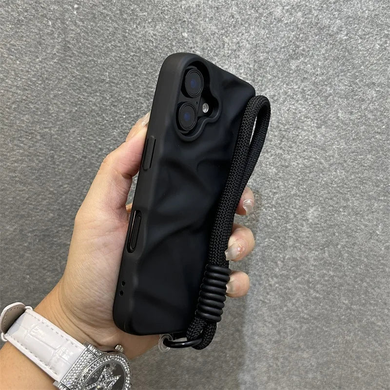 Lanyard Candy Color Ripple Soft Silicone case for iPhone
